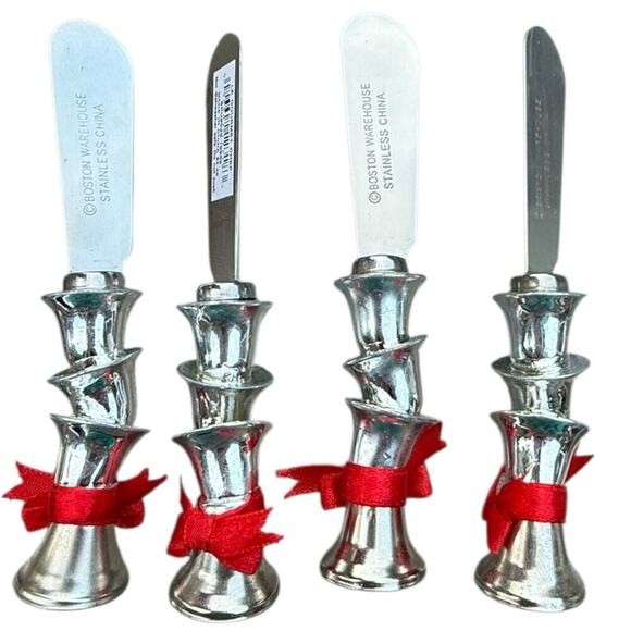 Boston Warehouse Cheese Spreaders Jingle Bell Design Never Used - Picture 2 of 3